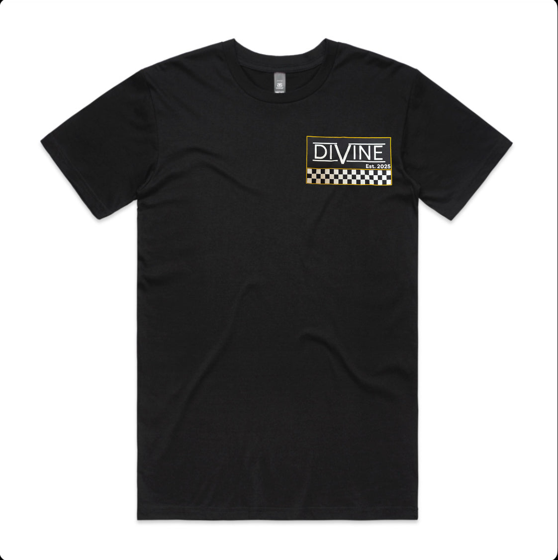 Divine Checkered Black T-Shirt