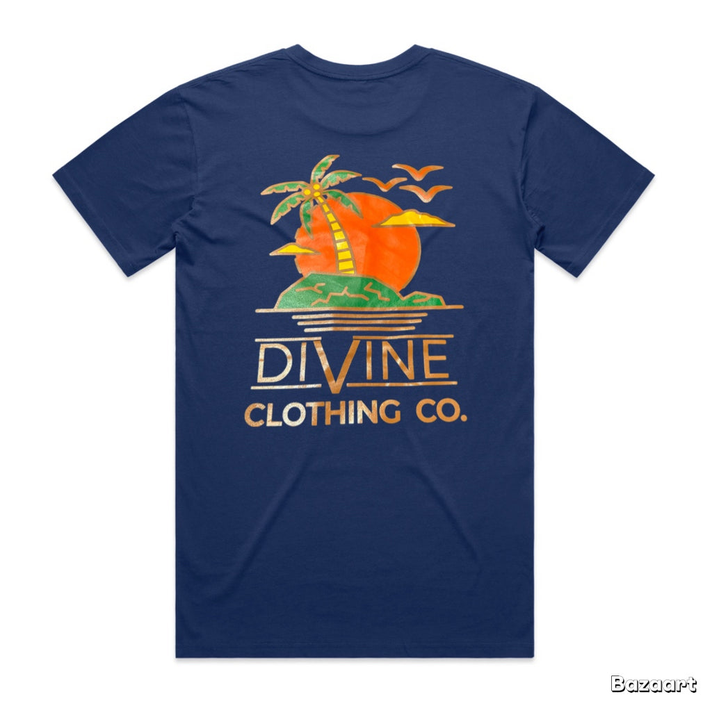 Divine Palm Tree T-Shirt Cobalt Blue