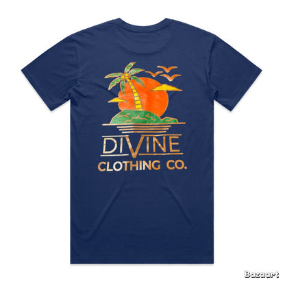 Divine Palm Tree T-Shirt Cobalt Blue