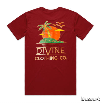 Divine Palm Tree T-Shirt Cardinal Red