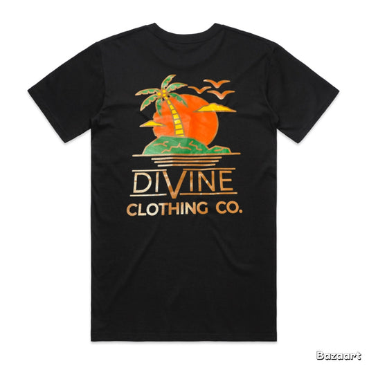 Divine Palm Tree T-Shirt Black