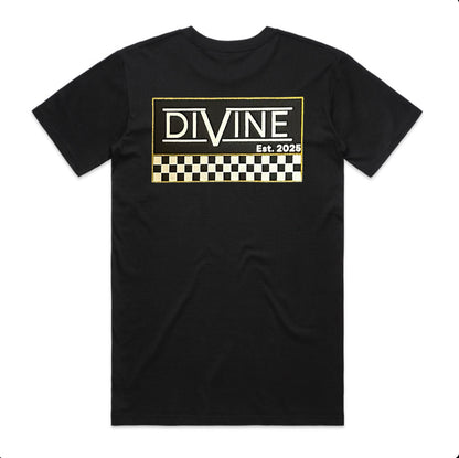 Divine Checkered Black T-Shirt