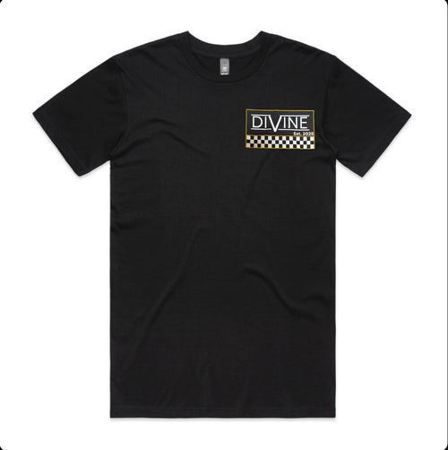 Divine Checkered Black T-Shirt