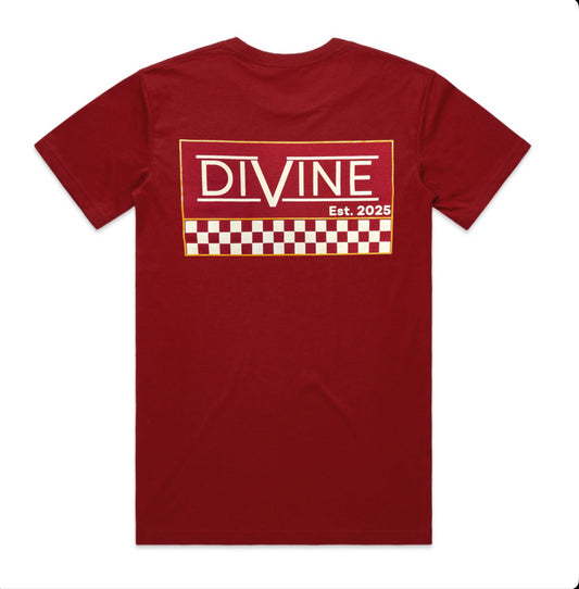 Divine Checkered Cardinal Red T-Shirt