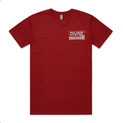 Divine Checkered Cardinal Red T-Shirt
